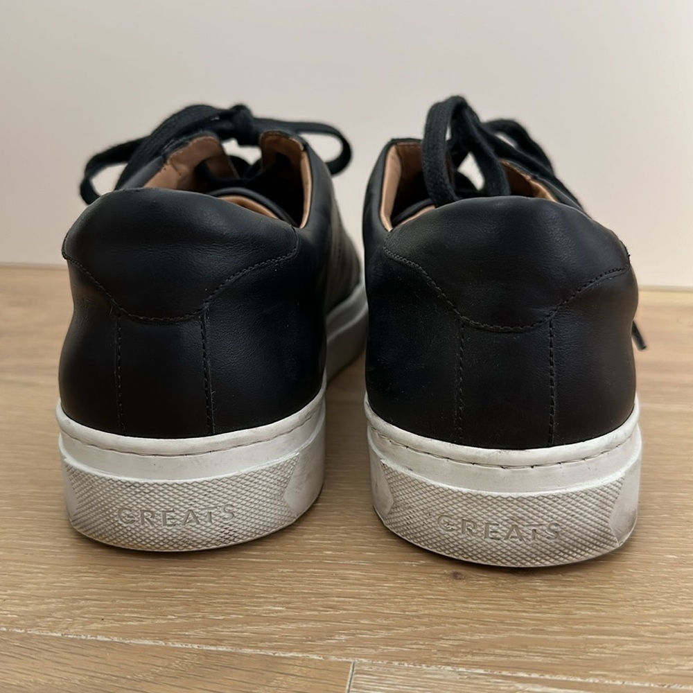 GREATS Men’s Royal Sneaker Black White Italian Leather Casual Shoes Size 11 - Picture 3 of 8